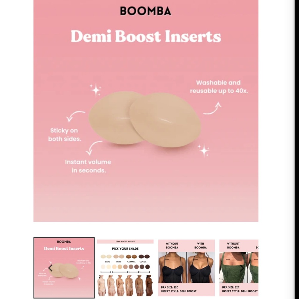 Boomba Demi Boost Inserts - Beige size B